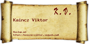 Kaincz Viktor névjegykártya
