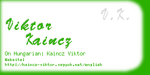 viktor kaincz business card